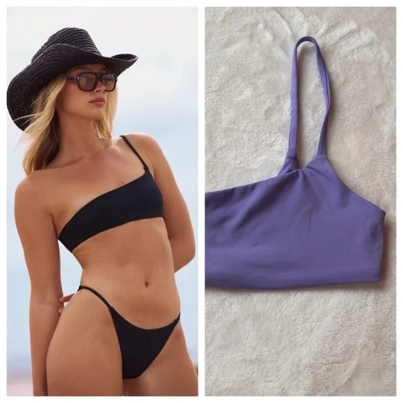 NEW! Toast Signature One-Shoulder Bikini Top, lavender 19816 - Picture 1 of 7